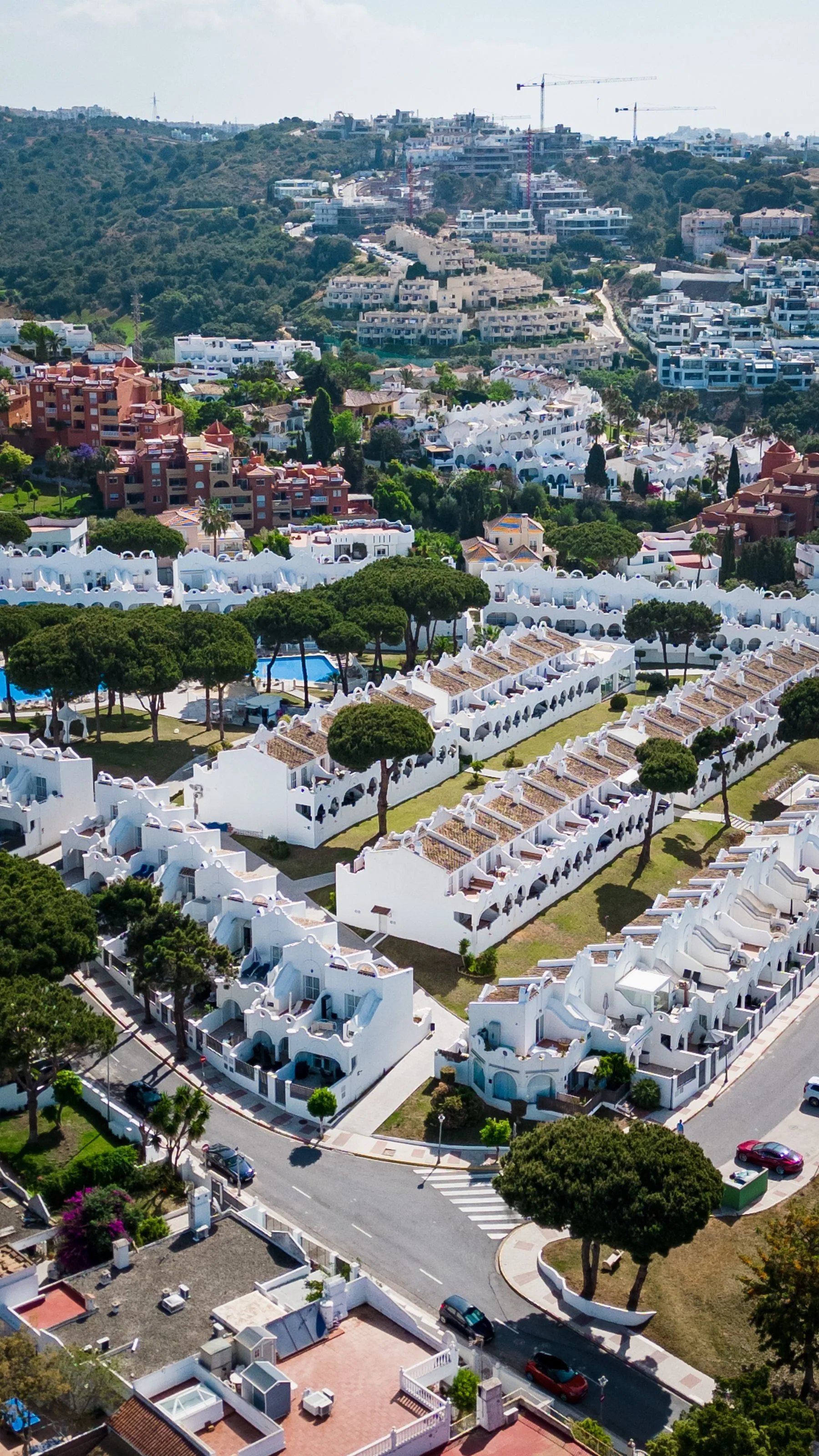 White homes in Marbella seen from the air